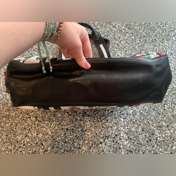 EUC Isabelle Fiore Checkered Cherry Leather Shoulder Bag - Picture 5 of 9